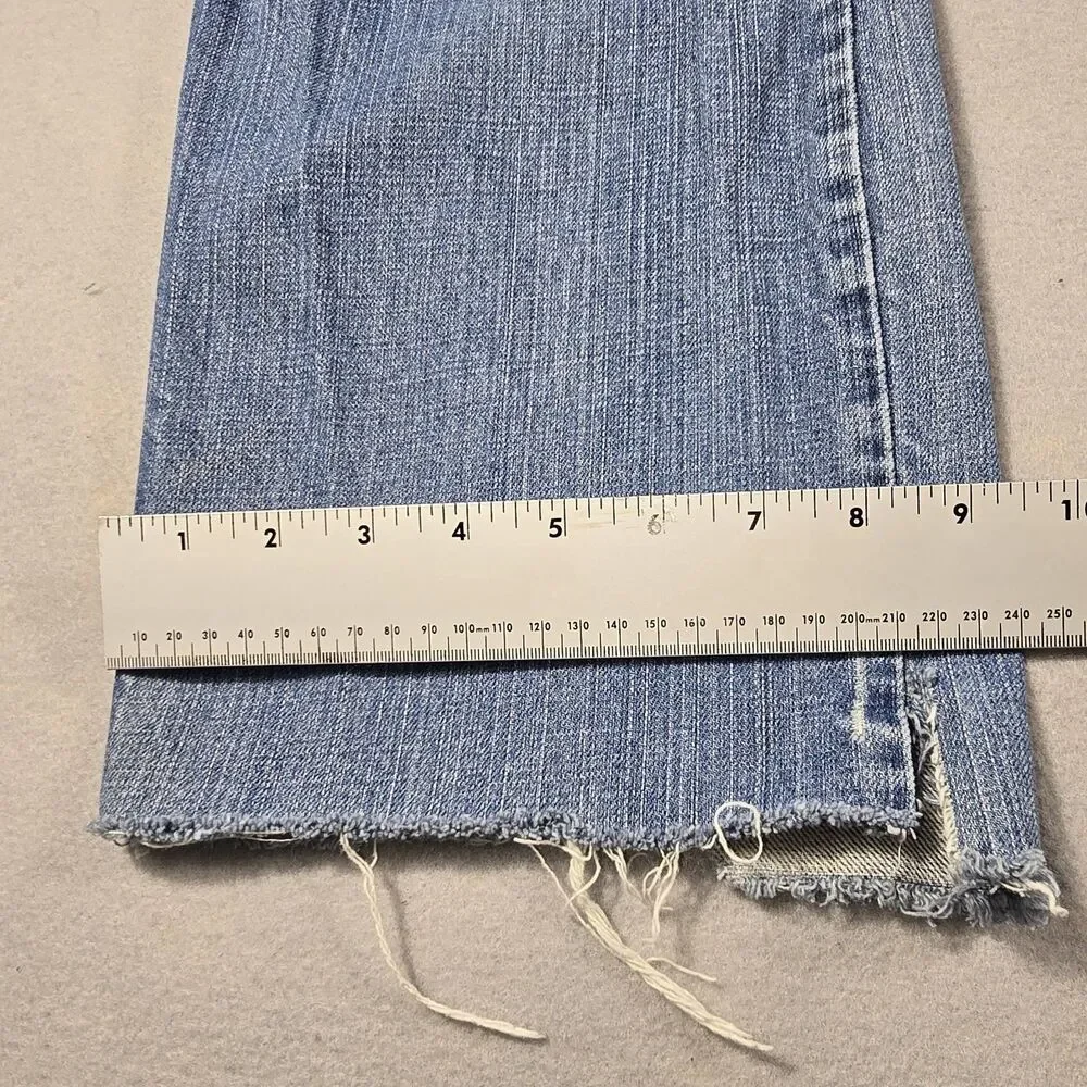 Levi's Jeans Mens 36x30 Blue 559‎ Relaxed Straight Cut Off Raw Hem Distressed